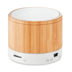 Gift Campaign Speaker bluetooth 4.2 cilindrico in ABS in bambù con luce LED Natura><noscript><img width=