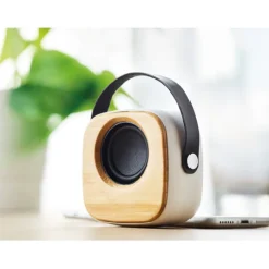 Gift Campaign Speaker bluetooth 5.0 con logo in ABS bambù e manico in PU Scandinavia><noscript><img width=