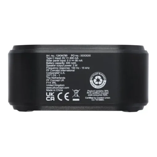Gift Campaign Speaker Bluetooth a ricarica solare in plastica riciclata con torcia 3W> Casse Personalizzate