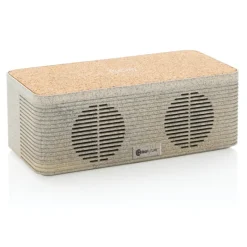 Gift Campaign Speaker con caricatore wireless in paglia, sughero a ABS Wheat Straw></noscript> Casse Personalizzate