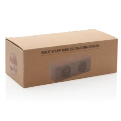 Gift Campaign Speaker con caricatore wireless in paglia, sughero a ABS Wheat Straw></noscript> Casse Personalizzate