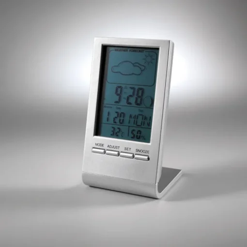 Gift Campaign Stazione meteo con logo schermo LCD blu con ora data sveglia Clearsky> Altri Gadget Pubblicitari