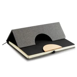 Gift Campaign Taccuino A5 con copertina in lino supporto telefono e pagine neutre></noscript> Quaderni A5