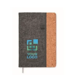 Gift Campaign Taccuino A5 con copertina in feltro rPET in sughero e pagine a righe></noscript> Quaderni A5