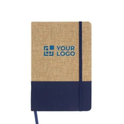 Gift Campaign Taccuino con copertina in iuta e rPET, fondo colorato e fogli a righe></noscript> Quaderni A5