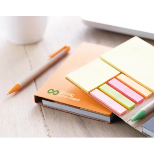 Gift Campaign Taccuino promozionale riciclato con memo adesivi e penna EcoSet> Post-It E Memo|Taccuini Tascabili E Quadernini A6