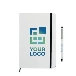 Gift Campaign Taccuino pubblicitario A5 fogli a righe con penna blu ColourTouch></noscript> Taccuini Con Penna|Quaderni A5