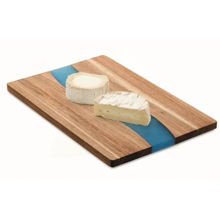 Gift Campaign Tagliere con logo in di acacia con dettaglio in resina epossidica> Taglieri