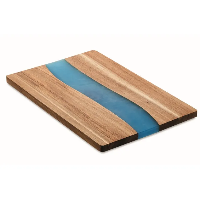 Gift Campaign Tagliere con logo in di acacia con dettaglio in resina epossidica> Taglieri