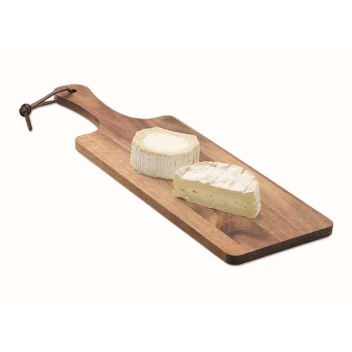 Gift Campaign Tagliere in di acacia con manico e cordino in PU> Taglieri