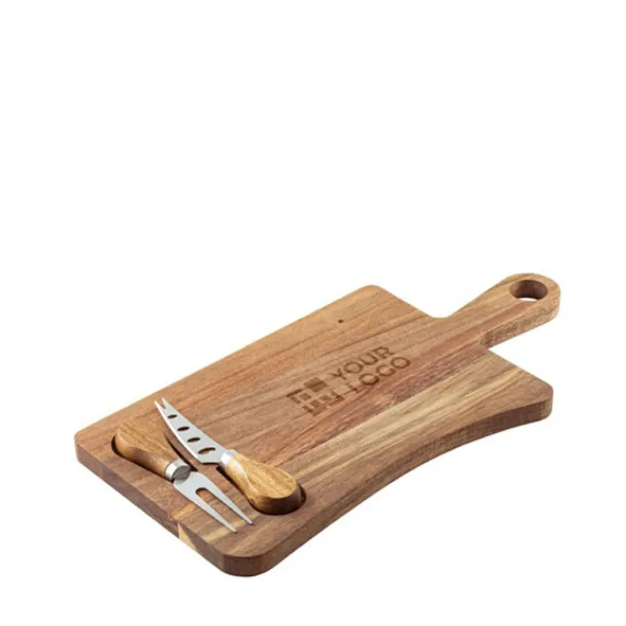 Gift Campaign Tagliere per formaggi in legno di acacia con forchettone e coltello> Taglieri