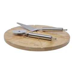 Gift Campaign Tagliere per pizza in legno con rotella taglia pizza e paletta Bamboo> Altri Utensili Da Cucina