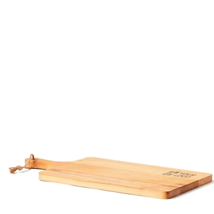 Gift Campaign Tagliere rettangolare con logo in pregiato e manico TeakWood> Taglieri