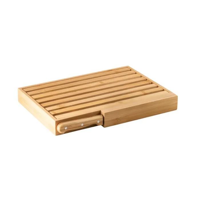 Gift Campaign Taglieri in bambù personalizzabili per pane con coltello in acciaio Migas> Taglieri