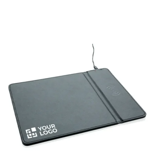 Gift Campaign Tappetino per mouse con logo in PU con base di ricarica Wireless> Tappetini Per Mouse