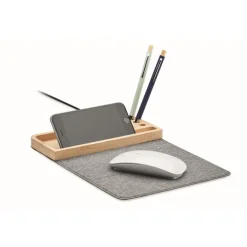 Gift Campaign Tappetino per mouse rPET con organizzatore da scrivania e caricatore><noscript><img width=