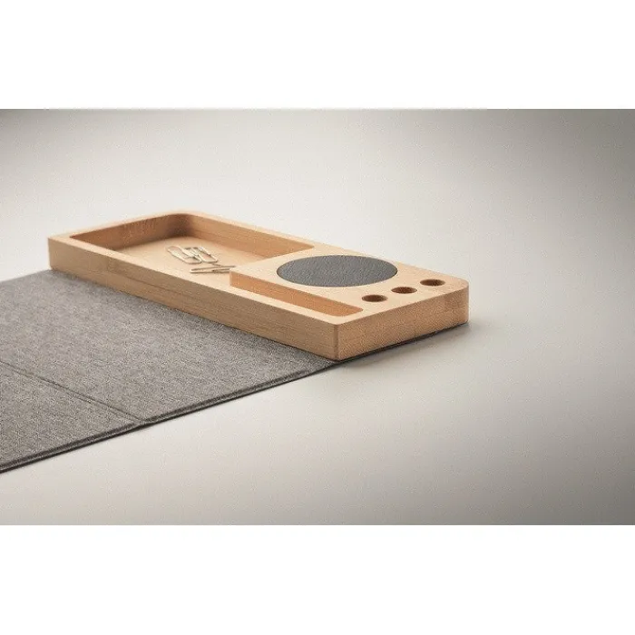 Gift Campaign Tappetino per mouse rPET con organizzatore da scrivania e caricatore> Tappetini Per Mouse