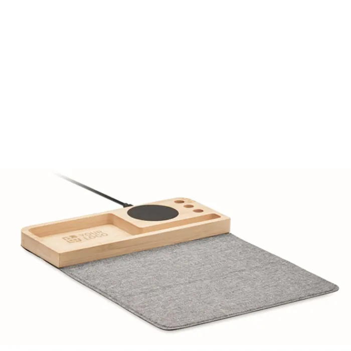 Gift Campaign Tappetino per mouse rPET con organizzatore da scrivania e caricatore> Tappetini Per Mouse