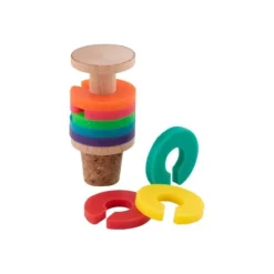 Gift Campaign Tappo in sughero e legno con anelli identificativi colorati in silicone></noscript> Gadget Per Vino