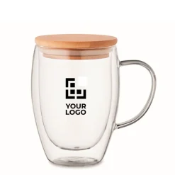 Gift Campaign Tazza allungata in vetro a doppia parete con coperchio in bambù 300 ml></noscript> Tazzine Da Caffè E Tazze Tè