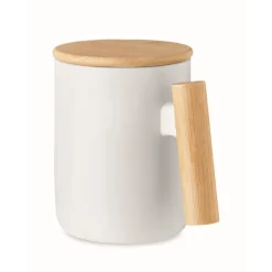 Gift Campaign Tazza aziendale porcellana coperchio bamboo 380ml Porcelain Majest> Tazze Mug