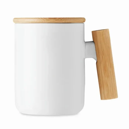 Gift Campaign Tazza aziendale porcellana coperchio bamboo 380ml Porcelain Majest> Tazze Mug