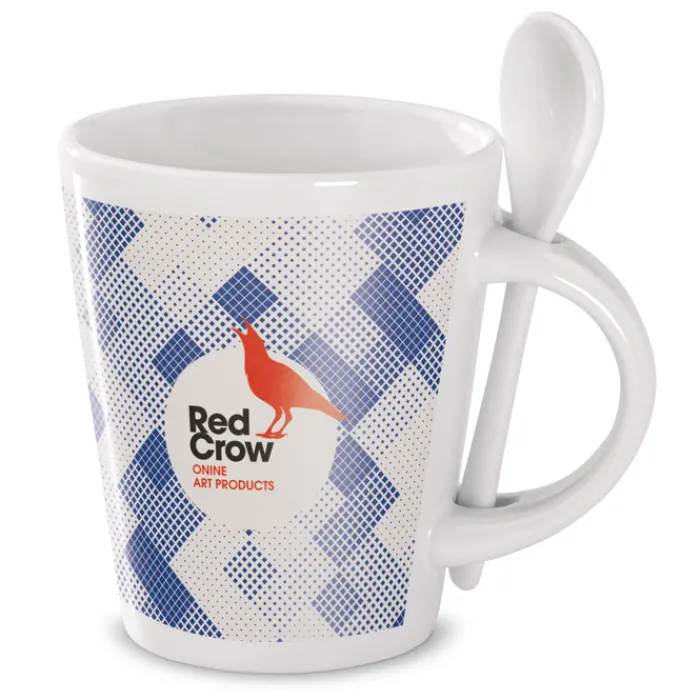 Gift Campaign Tazza aziendale sublimatica in ceramica con cucchiaio 300ml Sublimcon> Tazze Per Sublimazione Con Foto