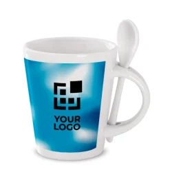 Gift Campaign Tazza aziendale sublimatica in ceramica con cucchiaio 300ml Sublimcon><noscript><img width=