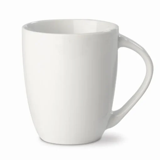 Gift Campaign Tazza bianca di ceramica con manico triangolare fatta in EU 270ml> Tazze Mug