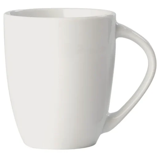 Gift Campaign Tazza bianca di ceramica con manico triangolare fatta in EU 270ml> Tazze Mug