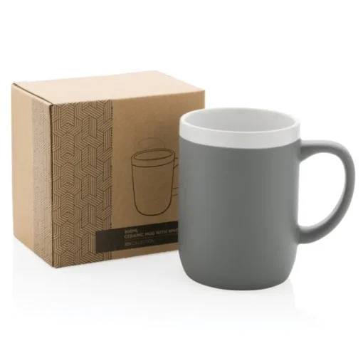 Gift Campaign Tazza con logo ceramica finitura opaca bordo bianco 300ml White Deco> Tazze Mug