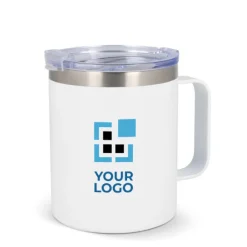 Gift Campaign Tazza da viaggio in acciaio e ceramica con manico e tappo 350ml></noscript> Bicchieri Take Away