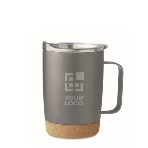 Gift Campaign Tazza da viaggio in acciaio con base in sughero 300ml Inox Cork> Bicchieri Termici Personalizzati