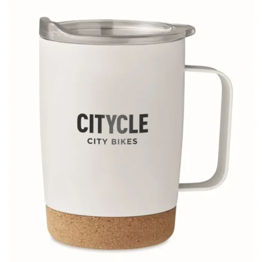 Gift Campaign Tazza da viaggio in acciaio con base in sughero 300ml Inox Cork> Bicchieri Termici Personalizzati