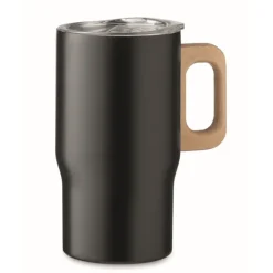 Gift Campaign Tazza da viaggio in acciaio inox riciclato e manico in legno 350ml> Bicchieri Termici Personalizzati