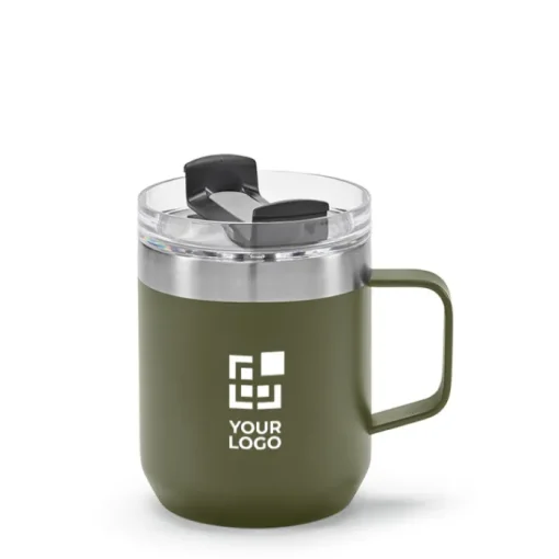 Gift Campaign Tazza d'asporto in acciaio inox riciclato con coperchio girevole 350ml> Bicchieri Termici Personalizzati