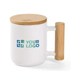 Gift Campaign Tazza di porcellana con coperchio e manico di bambù da 320 ml></noscript> Tazze Mug