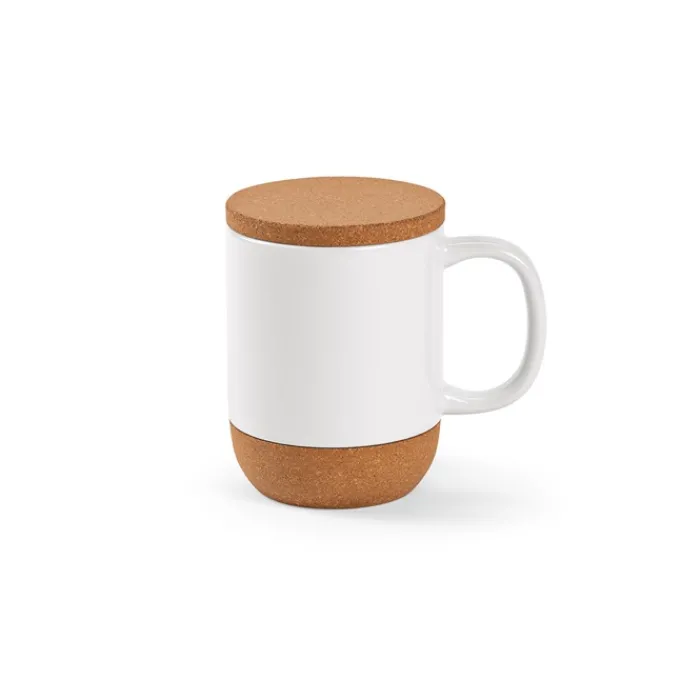 Gift Campaign Tazza ecologica di ceramica con coperchio e base in sughero da 350 ml> Tazze Mug
