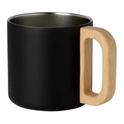 Gift Campaign Tazza in acciaio inox riciclato con manico in legno di faggio 360ml></noscript> Gadget Ecologici