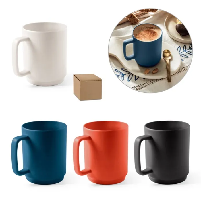 Gift Campaign Tazza in ceramica con finitura opaca e manico rettangolare da 330ml> Tazze Mug