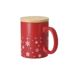 Gift Campaign Tazza in ceramica con fiocchi di neve e coperchio in bambù da 300ml></noscript> Gadget Natalizi