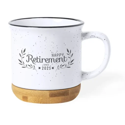 Gift Campaign Tazza in ceramica effetto vintage con base bamboo 330ml Design Bamboo> Tazze Mug