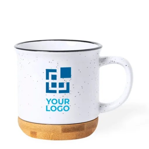 Gift Campaign Tazza in ceramica effetto vintage con base bamboo 330ml Design Bamboo> Tazze Mug
