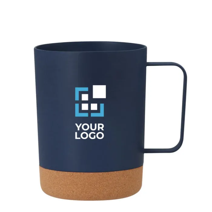 Gift Campaign Tazza in PP con base in sughero e manico quadrato da 400ml> Bicchieri Termici Personalizzati