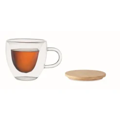 Gift Campaign Tazza in vetro borosilicato a doppia parete con tappo in bambù da 180ml></noscript> Tazzine Da Caffè E Tazze Tè