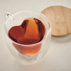 Gift Campaign Tazza in vetro borosilicato a doppia parete con tappo in bambù da 180ml></noscript> Tazzine Da Caffè E Tazze Tè