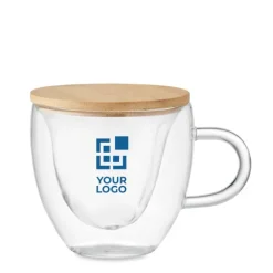 Gift Campaign Tazza in vetro borosilicato a doppia parete con tappo in bambù da 180ml></noscript> Tazzine Da Caffè E Tazze Tè