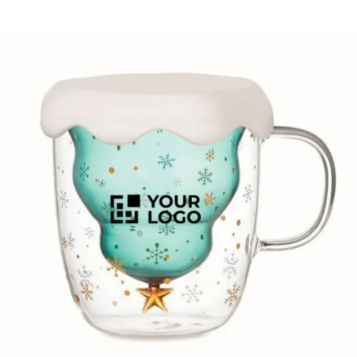 Gift Campaign Tazza in vetro con abete e stellina da 250ml Christmas Spirit> Gadget Natalizi