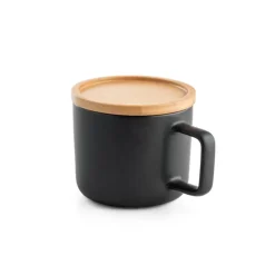 Gift Campaign Tazza promozionale in ceramica con coperchio bamboo 230ml Small Cover></noscript> Tazze Mug