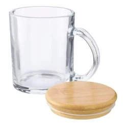 Gift Campaign Tazza promozionale in vetro riciclato con tappo in bambù da 300 ml></noscript> Tazzine Da Caffè E Tazze Tè
